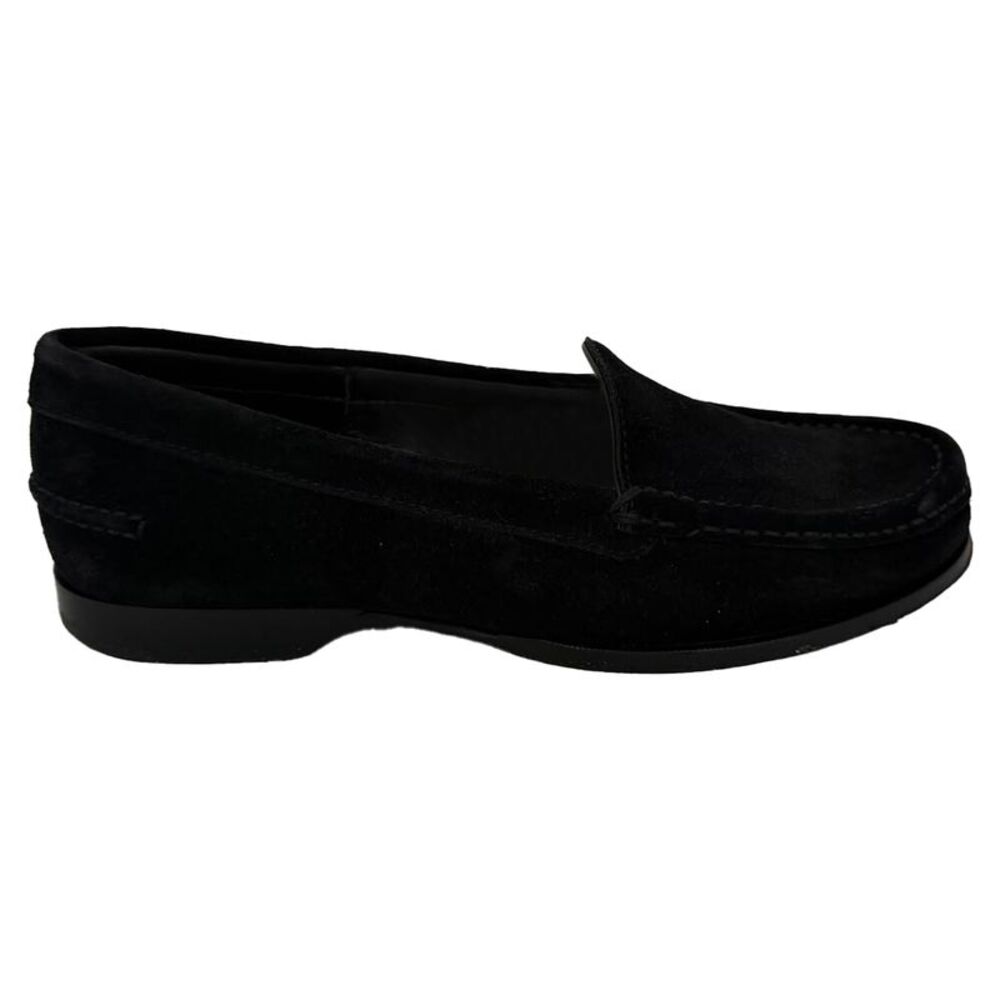 The Row Ruth Loafers in Black Suede